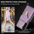 thumbnail image 7 of Allytech Card Holder Case for Samsung Galaxy S24 Plus, Premium PU Leather Kickstand Case with Metal Anti-Theft Buckle & Shoulder Strap, Shockproof Drop Protection Comfortable Grip Case, Purple, 7 of 7