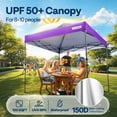 thumbnail image 3 of SPECSTAR 10' x10' Pop-up Canopy Tent One Push Setup Instant Tent with Center Lock, Wheel Carry Bag and 4 Sandbags for Events Parties, Purple, 3 of 8