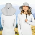 thumbnail image 3 of SUN CUBE Wide Brim Sun Hat with Neck Flap, Fishing Hiking for Men Women Safari, Neck Cover for Outdoor Sun Protection UPF50+ | Light Gray, 3 of 9