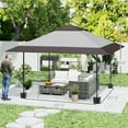 thumbnail image 4 of Barara King Outdoor Canopy Tent, Patio Portable Canopy,13' x 13' Pop Up Canopy Tent with Wheeled Carry Bag and 4 Sand Bags, Gray, 4 of 11