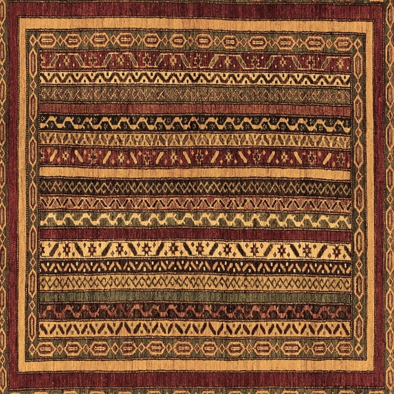 Ahgly Company Indoor Square Southwestern Brown Country Area Rugs, 3' Square