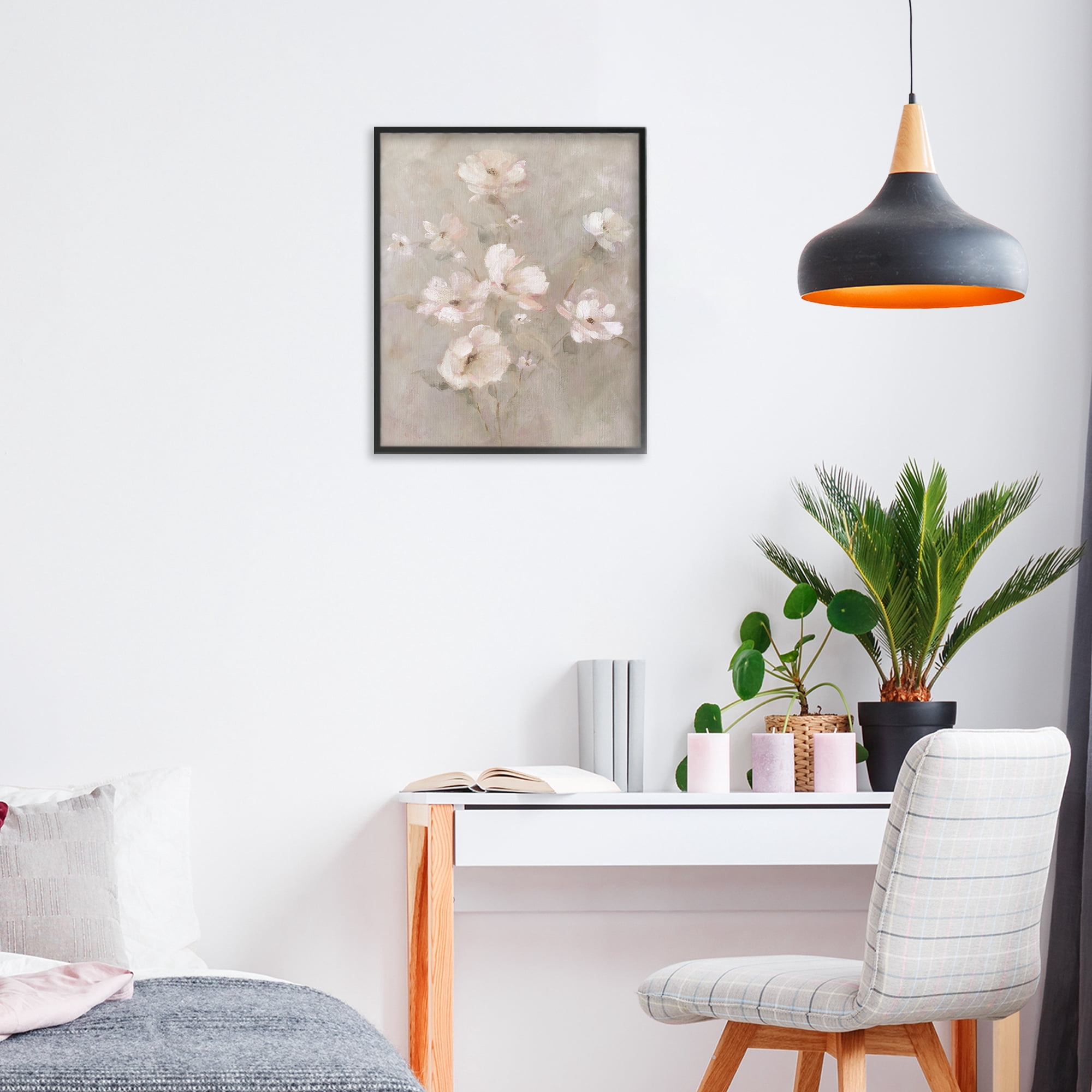 Stupell Industries Delicate Blush Floral Arrangement Black Framed Giclee Art, design by Carol Robinson