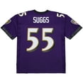 thumbnail image 3 of Men's Mitchell & Ness Terrell Suggs Purple Baltimore Ravens 2003 Legacy Replica Jersey, 3 of 7