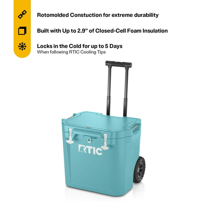 Wheeled Cooler Rtic 45 Seafoam Green RTIC 45 QT Ultra-Tough