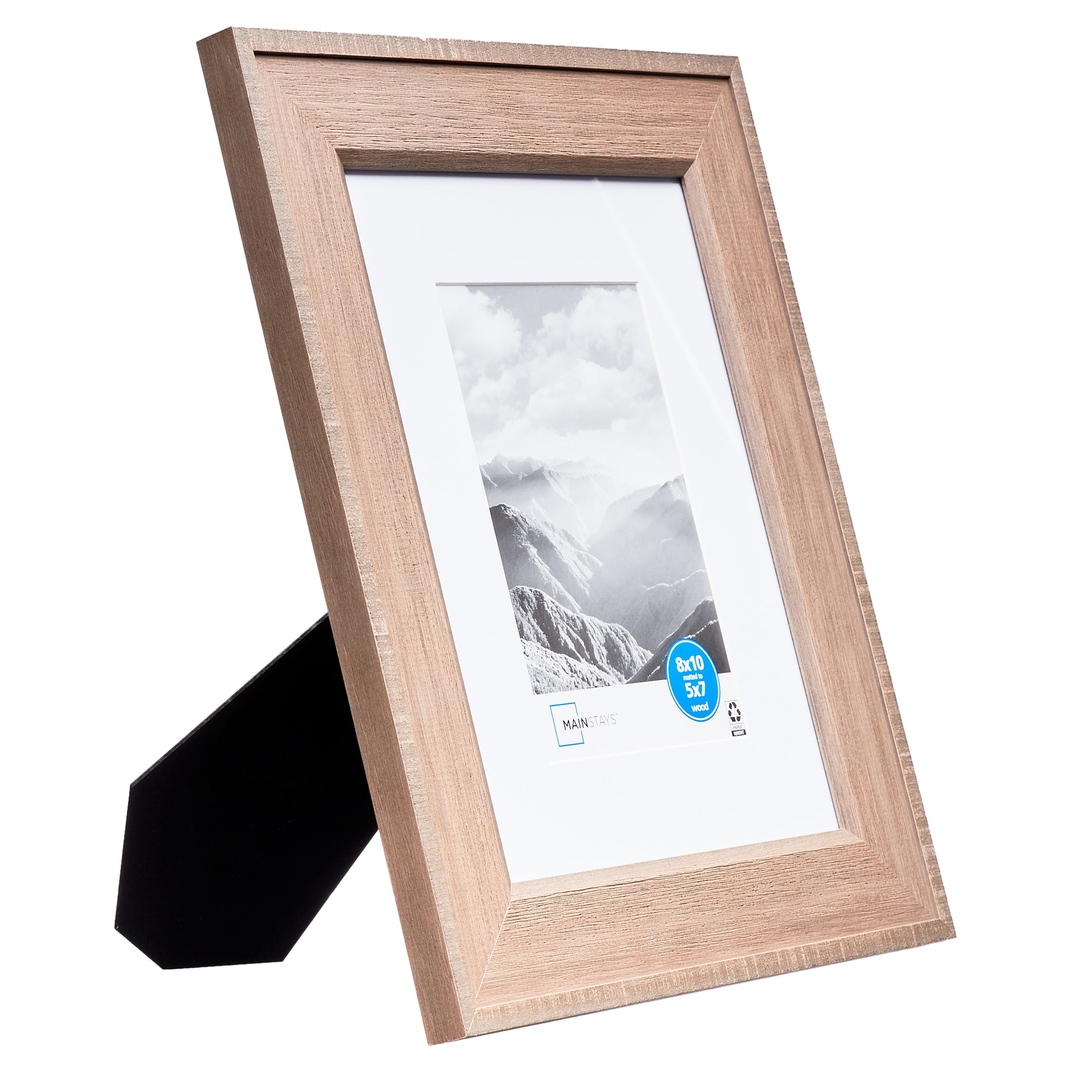 Mainstays 8"x10" matted to 5"x7" Rustic Wood Tabletop Picture Frame