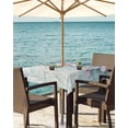 thumbnail image 3 of Fsddascl Spring Pink Flower Outdoor Tablecloth - 60x60 Inch Square Dining Table Cover, Branch Blue Vintage Mottled Wall Waterproof Outdoor Table Cloth with Umbrella Hole & Zipper for Picnic/Patio, 3 of 7