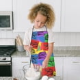 thumbnail image 4 of Colorful Dinosaurs Pop Art Pattern Kids Aprons for Girls and Boys,Adjustable Neck Strap Toddler Aprons for Kids Cooking Baking, 4 of 6