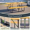 thumbnail image 3 of LZBEITEM Outdoor Picnic Table and Bench Set - Spacious and Durable for Backyard, Park, and Patio Gatherings - Yellow, 3 of 8