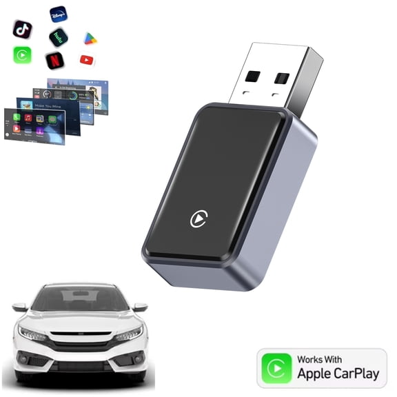 Wireless Carplay Adapter for iPhone, Convert Wired to Apple Carplay Wireless Adapter for iOS 10  & Cars 2016 , Mini Size with Bluetooth 5.3 WiFi 5.8 GHz, Plug and Play, Stable Control & No Delay