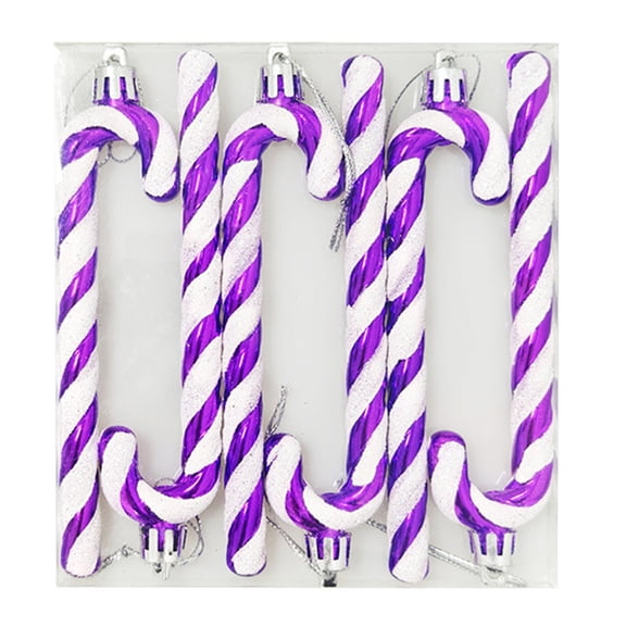 Shoreew 6 Pcs Christmas Cane Pendants for Tree Window Contrast Color with Hanging Cord New Year Party Hotel Office Home Decoration Ornament Holiday Gift Atmosphere Booster