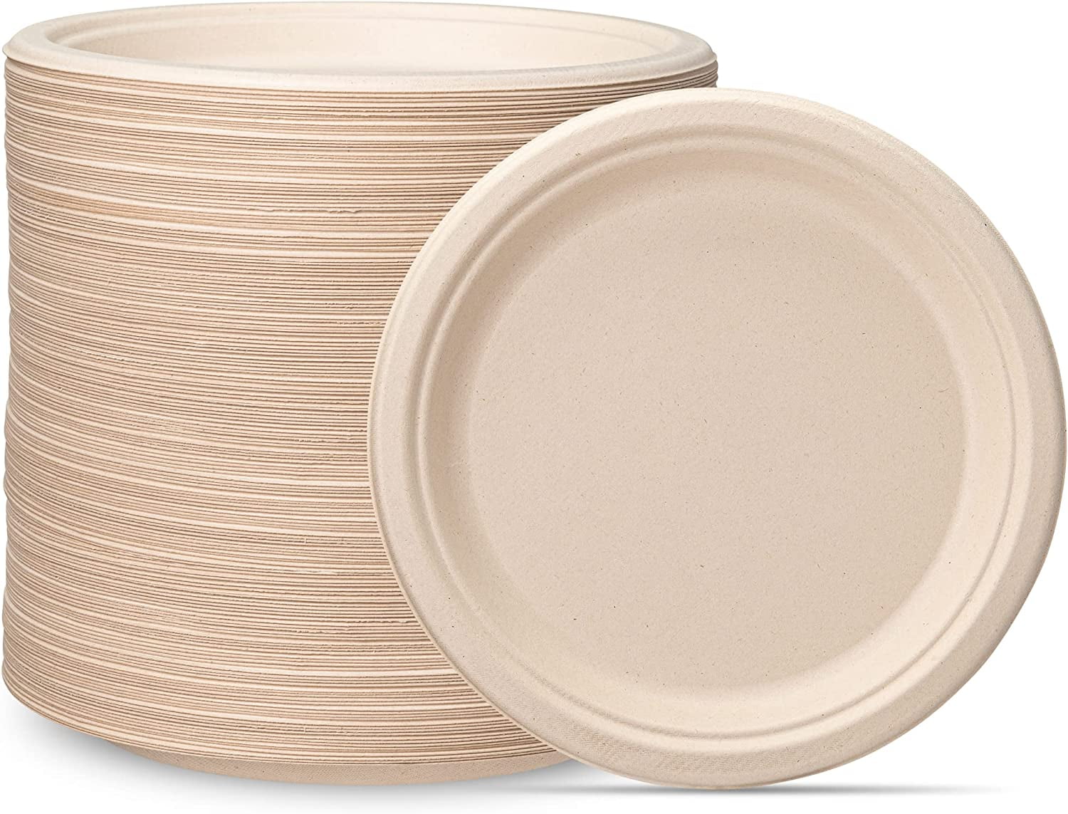 Comfy Package 9 Inch Paper Plates Heavy Duty Compostable Plates, 250