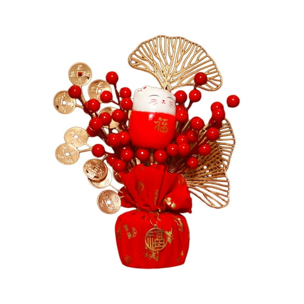 Luzkey 2024 Chinese Decorations Chinese Lucky Tree Money Creative Resin