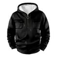 thumbnail image 2 of Xcmzpl Cargo Hoodies for Men Tactical Sweatshirt Quarter Zip Military Pullover Hoodies Workout Gym Men Solid Outdoor Hoodie with Pocket, 2 of 3