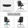 thumbnail image 4 of Ergonomics Shield-Shape Backrest Swivel Office Chair, Computer Chair with Breathable Mesh, Thick Seat Cushion, Adjustable Armrest and Metal Plating Base, 4 of 9
