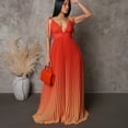 thumbnail image 2 of AURA Gradient Backless Strappy Maxi Dress High Waist V Neck Summer 2025 Sleeveless A Line Evening Dress, 2 of 10
