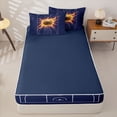 thumbnail image 4 of Castle Fairy Basketball Sport Zipper Full Size Comforter Sets with Fitted Sheet and 2 Pillowcases, Sport Court Zipper Bedding Set, Navy Gold Orange,4pcs,Navy Blue Reversible, 4 of 6