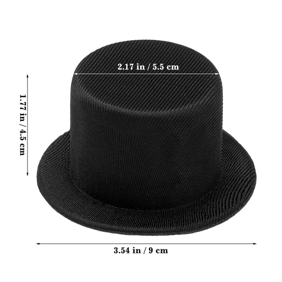 CTIRCHIU 4Pcs Small Top Hat Small Toys Top Hat with Black Color for Weddings