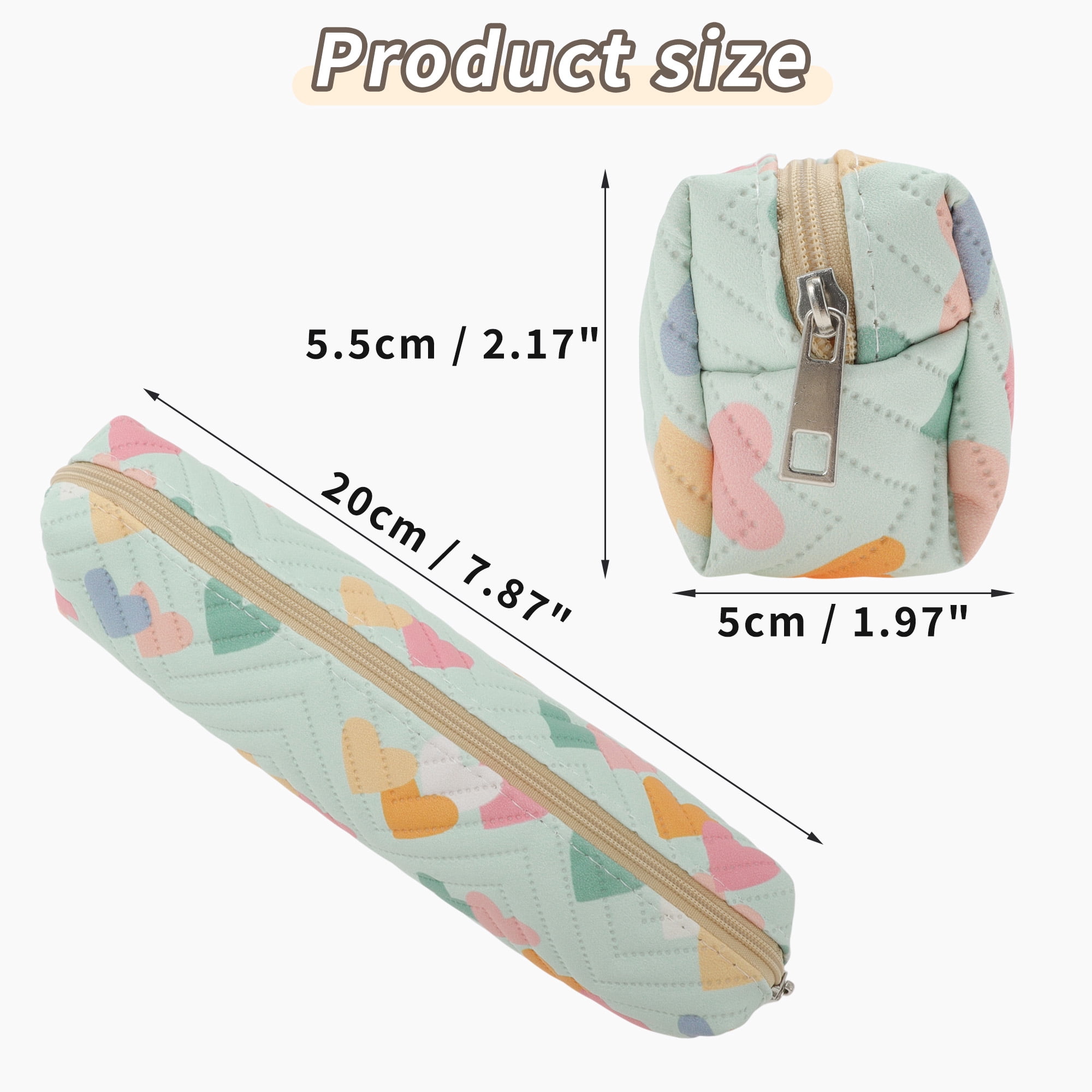 Unique Bargains PU Leather Pencil Case, Compact Pen Pouch, Aesthetic Organizer Green