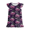 thumbnail image 6 of NIEWTR Halloween for Girls Flutter Sleeve Nightgown Summer Casual Cartoon Print Dress, 6 of 7