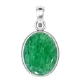 thumbnail image 2 of 925 Sterling Silver Pendant Natural Kiwi Quartz Handmade Jewelry, 2 of 8