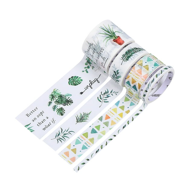 Washi Tape Set 4 Rollos 30mm 15mm 5mm Ancho Decorativo Colorido Cinta Adhesiva Cinta Adhesiva Adhesi Tomshoo Vida vegetal