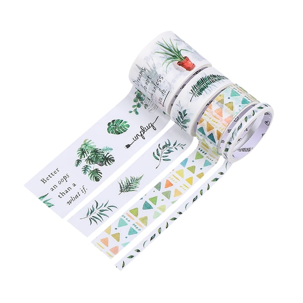 Washi Tape Set 4 Rollos 30mm 15mm 5mm Ancho Decorativo Colorido Cinta Adhesiva Cinta Adhesiva Adhesi Tomshoo Vida vegetal