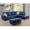thumbnail image 6 of Ainehome Furniture Blue Leather Sectional Couch, Modern L-Shaped Sofa Set for Living Room, 6 of 7