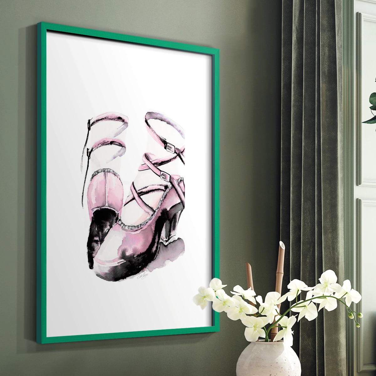 Strappy Platform in Paper Solid Wood 11 x 14 Framed Print