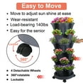 thumbnail image 5 of Active Mind Ltd Spring Gardening Special: Dual Stackable Planters with Wheels - 6-Tier PVC Planter for Strawberries, Herbs & Vegetables, Dark Gray, 5 of 6