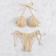 thumbnail image 4 of Gibobby Trajes de Baño Mujer Traje de baño para mujer Bikinis Traje de baño sólido Pantalones cortos para mujer Halter Trajes de baño de dos piezas Conju(Beige,G), 4 of 5