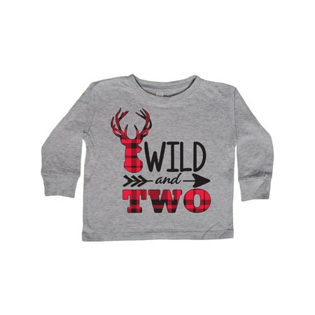 

Inktastic Plaid Deer Wild and 2 with Arrow Gift Toddler Boy or Toddler Girl Long Sleeve T-Shirt