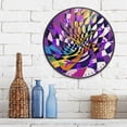 thumbnail image 3 of Yayeee Wall Clock Battery Operated 11.9" Silent Quartz Non-Ticking for Living Room Decor, Purple Wavy Plaid, 3 of 8