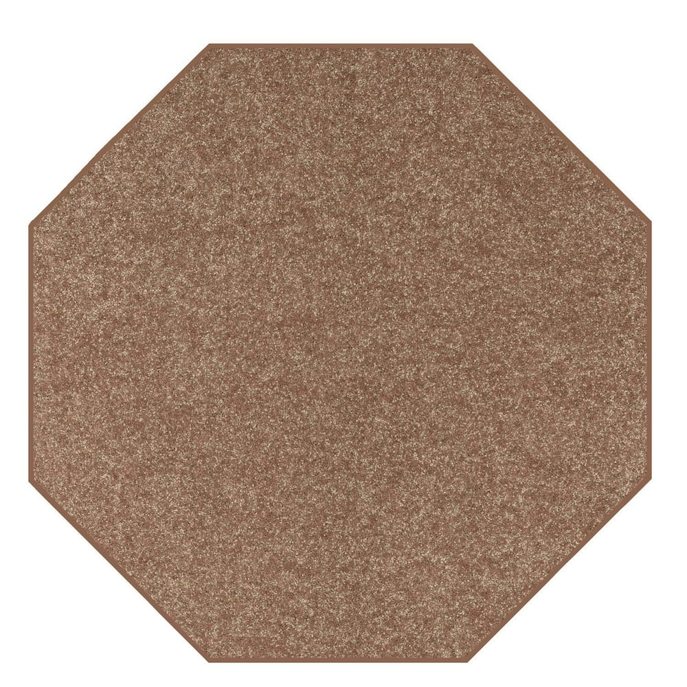 Home Queen Solid Color Octagon Shape Brown 6' Octagon Area Rug