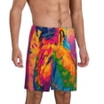 thumbnail image 2 of Fuzoiu Colorful Parrot Jungle Dream A Print Pajama Shorts for Men, Men's Pajama Bottoms,Mens Lounge Sleepwear,Pajama Pants with Pocket-XX-Large, 2 of 6