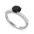 thumbnail image 2 of Diamond-Capitals 2.25 Carat Stylish Round Cut Real Diamond & Black Onyx Gemstone Wedding Ring for Women Solid 14K White Gold Size 5, 2 of 7