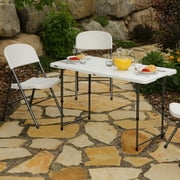 Lifetime 4 Foot Fold-in-Half Adjustable Height Table, Indoor/Outdoor Essential, White (80509)
