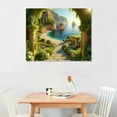 thumbnail image 2 of Lingy  View to the Amalfi Coast Canvas Wall Art Print, European Window to a Mediterranean Seaside Town, Carl Frederic Aagaard Italian Landscape， Italy Artwork, 2 of 6