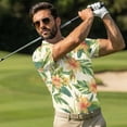 thumbnail image 4 of Aplkyhs Tropical Floral Matching Couple Sport Shirts Quarter Zip Matching Golf Shirts for Couple Lightweight Mens Hawaiian Shirt Moisture Wicking Suitable for Outdoor Sports, 4 of 6