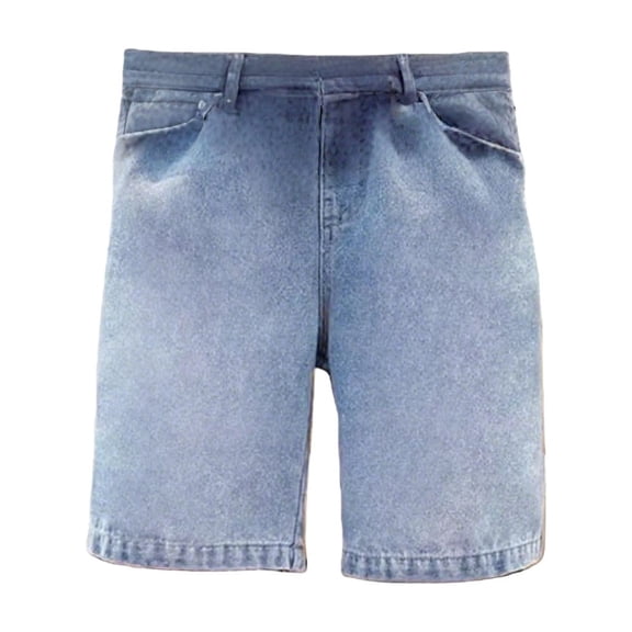 LIJCC Children's Boy's Denim Shorts Summer Thin Half Jeans Fashionable Elastic Waist Casual Shorts(Blue,7-8 Years)