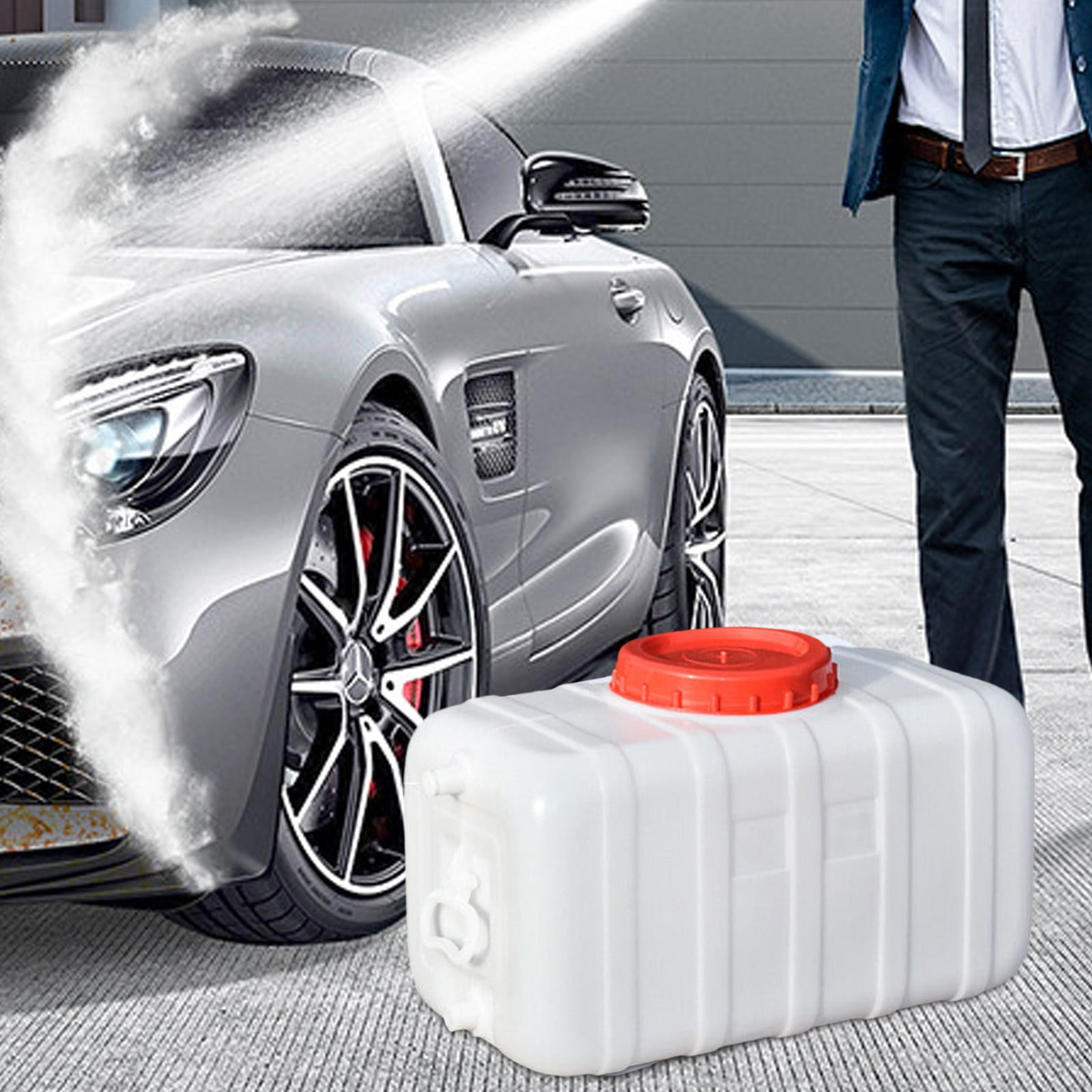 ChenyGod Water Tank,100 Gallon Plastic Water Storage Tank Large Water Container with Faucet Suitable for Travel Hiking Rv Emergency Situations 27.5L,Large Capacity Water Tank with Faucet