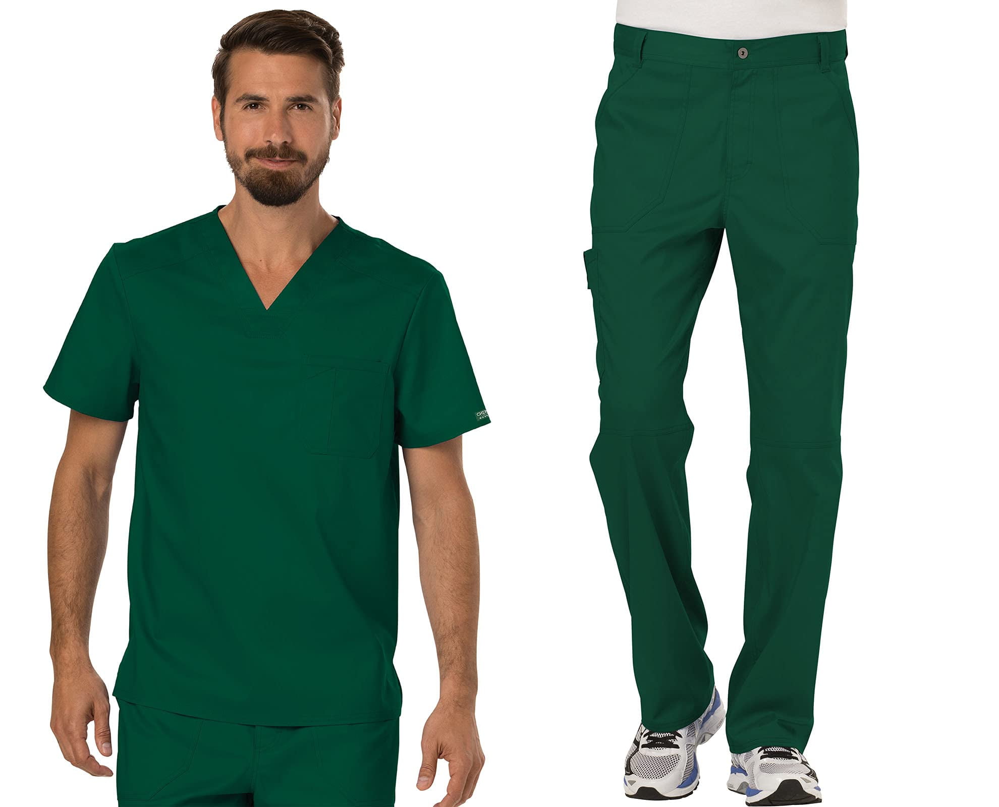 Cherokee Workwear Revolution Men's Medical Uniforms Scrubs Set Bundle