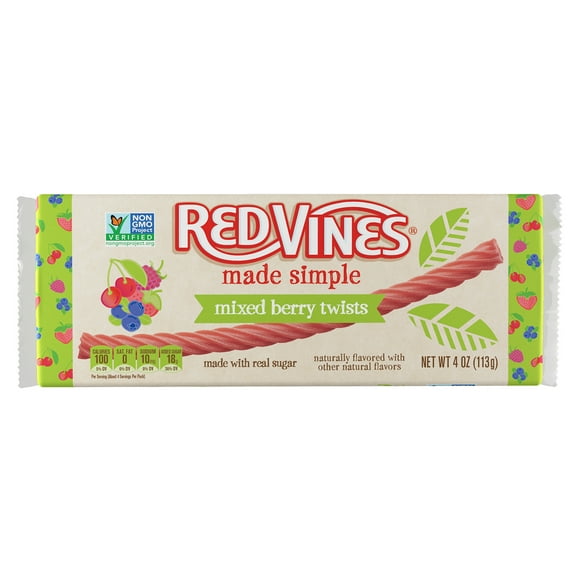 Red Vines Made Simple, Mixed Berry Chewy Candy, 4oz Movie Tray