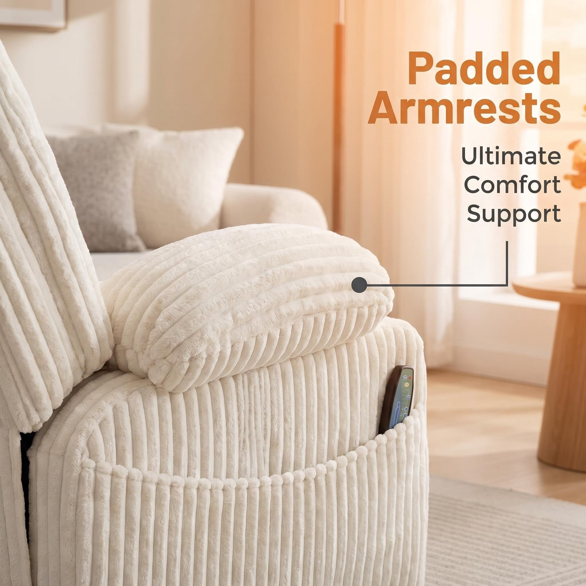 Power Swivel Rocker Recliner Chair for Adults with Massgae and Heat, USB and Type-C Charging Port, Infinite Position, Electric Glider Rocking Chairs for Living Room, Nursery