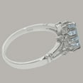 thumbnail image 4 of LBG British Made 18k White Gold ring with Natural Aquamarine Womens Anniversary Ring - 33 size options - Size 11, 4 of 6