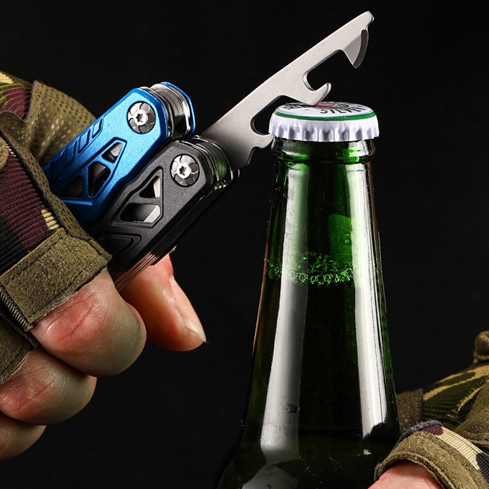 Multitool Hammer, Portable Stainless Steel Camping Gear Survival Tool with Pliers, Wire Cutter, and Screwdriver for Outdoor Hiking and Travel A#038 Blue