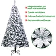 thumbnail image 5 of 6FT Snow Flocked Christmas Tree, Artificial Christmas Tree with 750 Branch Tips and Foldable Metal Base, Seasonal Holiday Decoration Xmas Tree for Home Office Decor, 5 of 7