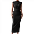 thumbnail image 1 of Vestido Ajustado Fruncido para Mujer, Color Negro, Talla XL, 1 of 7