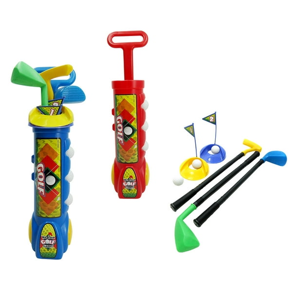Deluxe Kid's Happy Golfer Toy Golf Set w/ 3 Golf Balls, 3 Types of