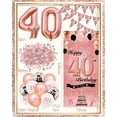 thumbnail image 6 of YANSION Women 40th Birthday Decorations, Happy 40th Birthday Backdrop Banner Pennant Banner Pink Rose Gold Balloons, Lady 40 Years Old Party Supplies, Pink Rose Gold 40 Birthday Decor 40th Bday, 6 of 8