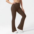 thumbnail image 5 of Women's Cargo Pants High Waist Fashion Flared Elastic for Training Wide Leg Yoga Pants with Pockets, 5 of 9